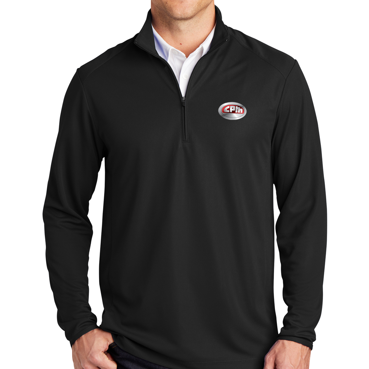 Port Authority® Long Sleeve Pinpoint Mesh 1/2 Zip - Men's