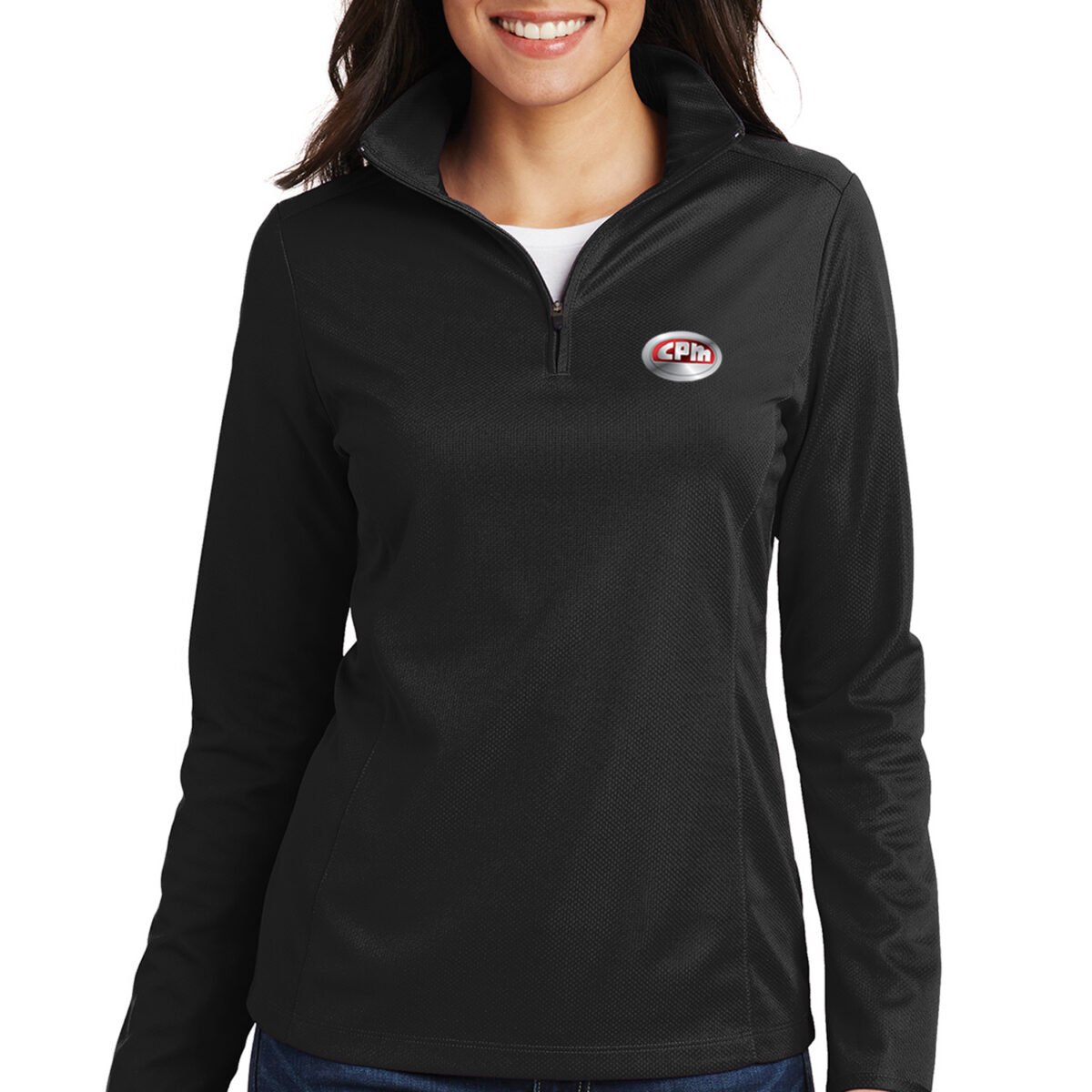 Port Authority® Long Sleeve Pinpoint Mesh 1/2 Zip – Women’s