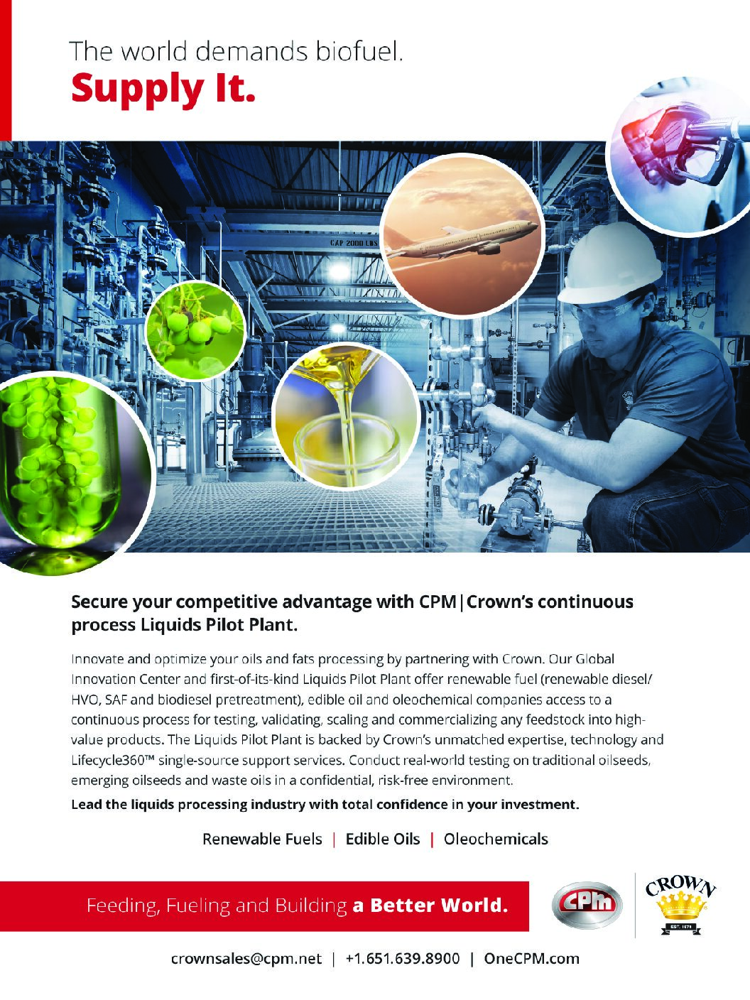 Crown | CPM Biofuels/Liquids Pilot Plant Print Ad
