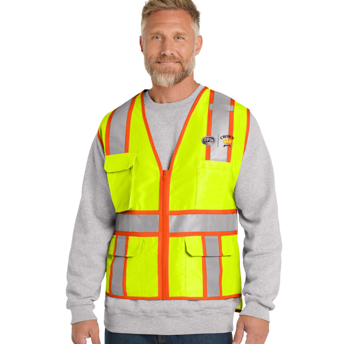Zippered Two Tone Safety Vest