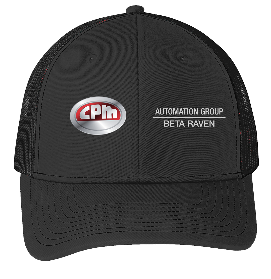 Port Authority® Snapback Trucker Hat Billed (Black/Black)